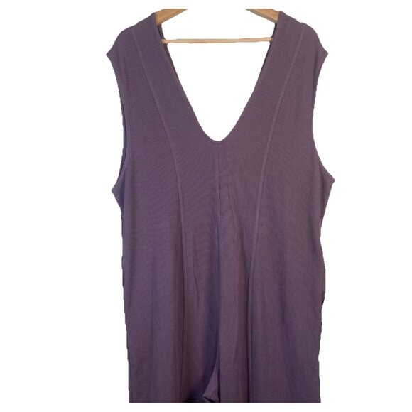 Free People Free-est Avenue Women's Ribbed Knit Jumpsuit Size S Purple One Piece - Picture 8 of 14
